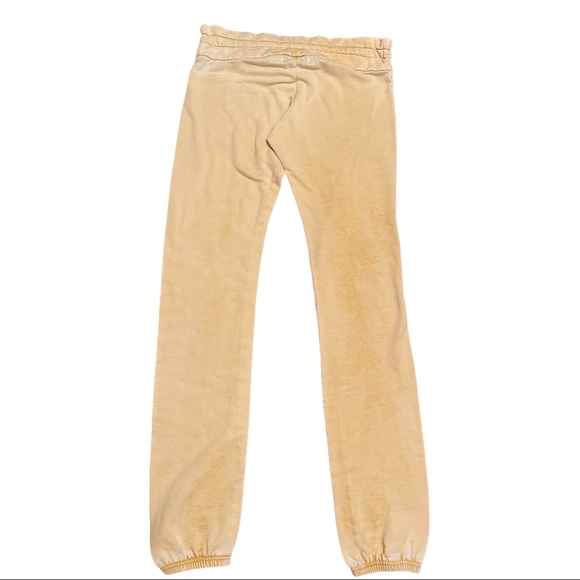 Wildfox Yellow Jogger Sweatpants with Hearts at Knees. - Picture 5 of 8